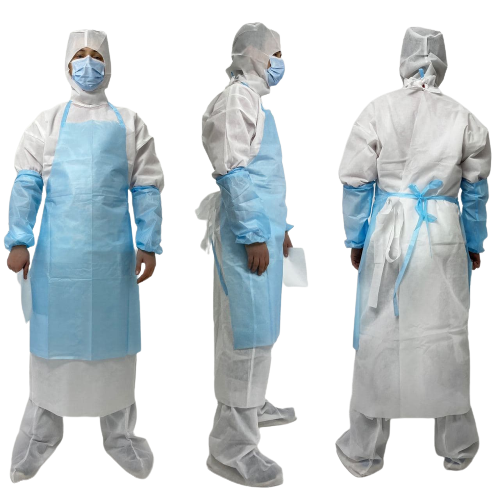 Фартух на зав'язках, спанбонд ламінований, щільність 45- 50г/м2